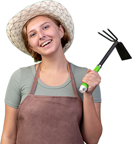 A women smiling in working