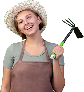 A women smiling in working